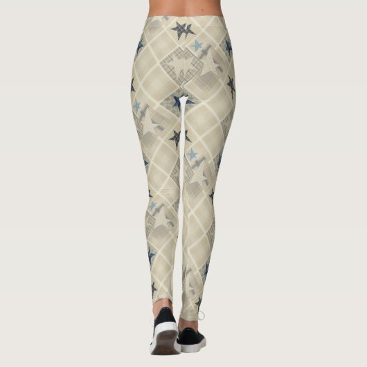 Beige-Patchwork Leggings (Rückseite)