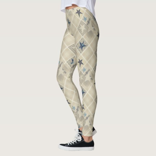 Beige-Patchwork Leggings (Links)
