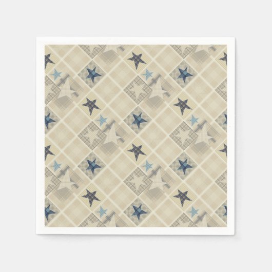 Beige-Patchwork Serviette (Vorderseite)