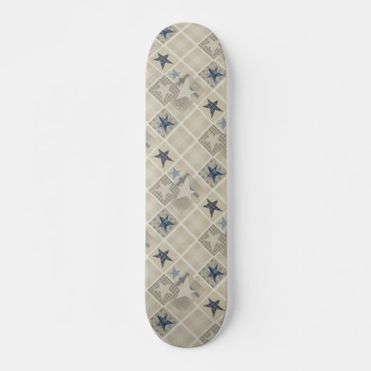 Beige-Patchwork Skateboard (Vorne)