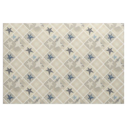 Beige-Patchwork Stoff (Yard (91,4 cm))