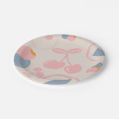 BEIGE PATTERN CHERRY PAPPTELLER (Schrägansicht)