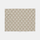 Beige Paw Prints Muster Fleecedecke (Vorderseite (Horizontal))