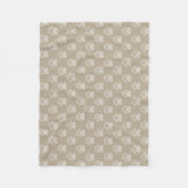 Beige Paw Prints Muster Fleecedecke (Vorderseite)