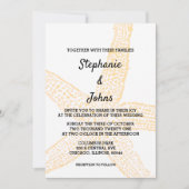 Beige Peach Starfish Yellow Orange Custom Wedding Einladung (Vorderseite)