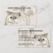 Beige Persische Katze Illustration Wasserfarbe Visitenkarte (Vorne/Hinten)