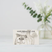 Beige Persische Katze Illustration Wasserfarbe Visitenkarte (Stehend Vorderseite)