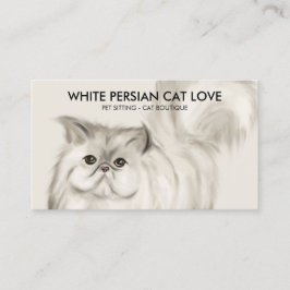 Beige Persische Katze Illustration Wasserfarbe Visitenkarte