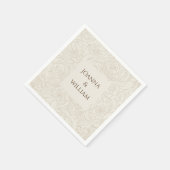 Beige personalisierte Hochzeitsnapkins Serviette (Ecke)