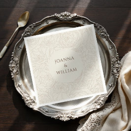 Beige personalisierte Hochzeitsnapkins Serviette