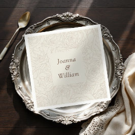 Beige personalisierte Hochzeitsnapkins Serviette