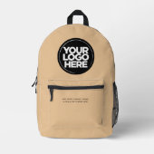 Beige | Personalisiertes Firmenlogo und Text Bedruckter Rucksack (Vorderseite)