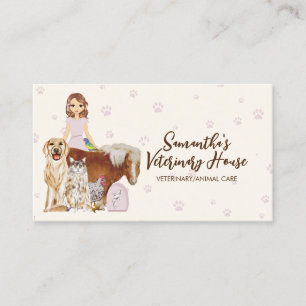 Beige Pet Sitter tierärztlicher Hund Katze Pferd V Visitenkarte