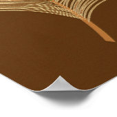 Beige Pfauenfeder für Schokoladenbraun Poster (Ecke)