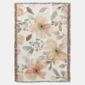 Beige Pfirsich Blumen Wasserfarbe Botanisches Must Decke (Vorderseite Vertikal)