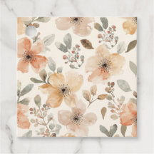 Beige Pfirsich Blumen Wasserfarbe Botanisches Must