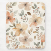 Beige Pfirsich Blumen-Wasserfarbe Botanisches Must Mousepad (Vorne)