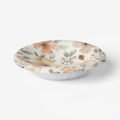Beige Pfirsich Blumen Wasserfarbe Botanisches Must Pappteller (Gewinkelt)