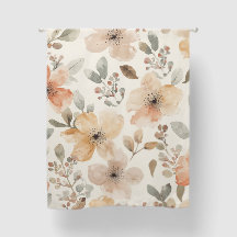 Beige-Pfirsich-Blumen-Watercolor-Botanik-Muster