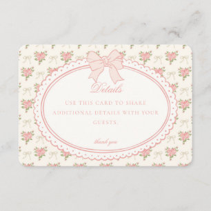 Beige Pfirsich Vintage Fancy Florale Details Karte
