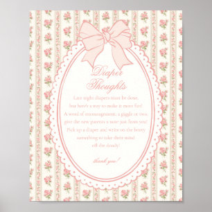 Beige Pfirsich Vintage Fancy Florale Windel Gedank Poster