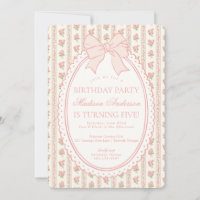 Beige & Pfirsich Vintage-verspielte Blumen Geburts