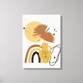 Beige Pflanze Abstrakt Boho Leinwand