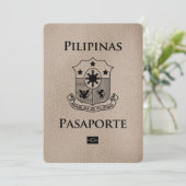 Beige Philippinen Reisepass Save the Date (Stehend Vorderseite)