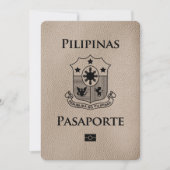 Beige Philippinen Reisepass Save the Date (Vorderseite)
