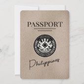 Beige Philippines Pass Einladung zur Hochzeit (Rückseite)