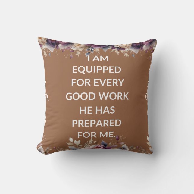 Beige pillow with a simple religious quote kissen (Vorderseite)