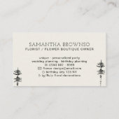 Beige Pine Tree Forest Visitenkarte (Rückseite)