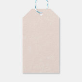 Beige Pink Floral Pattern Bridal Shower Geschenkanhänger (Rückseite)