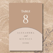 Beige Pink Minimalistisch Japandi Wedding Tischnummer