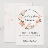 Beige Pink Mother's Day Brunch Einladung (Vorne/Hinten)