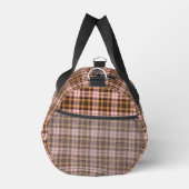 Beige Pink Plaid Tartan Retro Color Duffle Bag (Rechts)