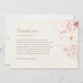 Beige & Pink Roses Wedding Vielen Dank Dankeskarte (Vorderseite)