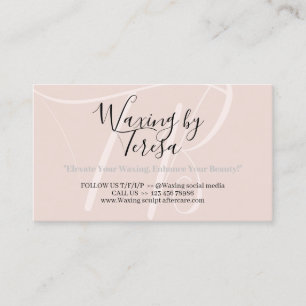 Beige Pink Waxing Nachsorge zwölf Anweisungen Visitenkarte
