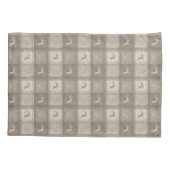 Beige Plaid And Deer Lovely Christmas Pattern Kissenbezug (Rückseite)