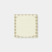 Beige Plaid Note Design Post-it Klebezettel (Vorderseite)