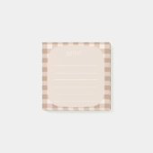 Beige Plaid Note Design Post-it Klebezettel (Vorderseite)