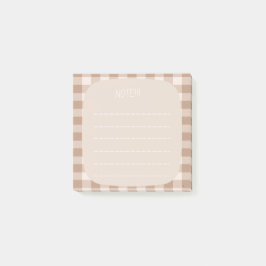Beige Plaid Note Design Post-it Klebezettel
