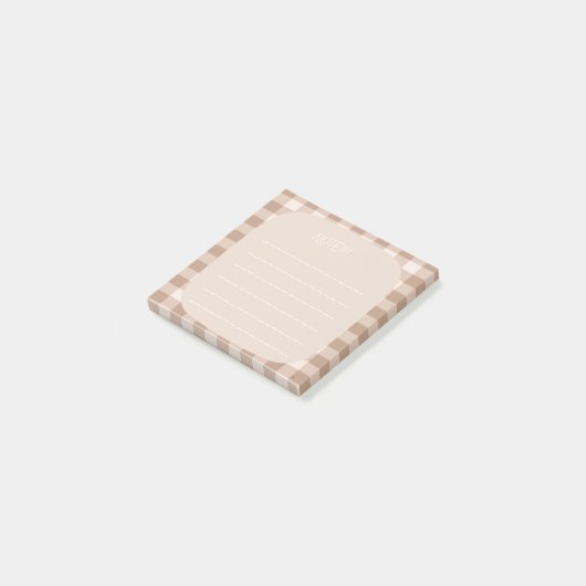 Beige Plaid Note Design Post-it Klebezettel (angewinkelt)