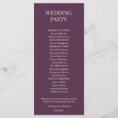 Beige Plum Floral Wedding Program Programm (Rückseite)