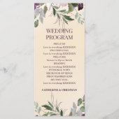Beige Plum Floral Wedding Program Programm (Vorderseite)
