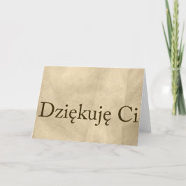 Beige-Polnisches danken Ihnen, Dziekuje Ci zu Dankeskarte