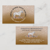 Beige Pony Pferde Pferderennfahrer braun Visitenkarte (Vorne/Hinten)