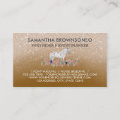 Beige Pony Pferde Pferderennfahrer braun Visitenkarte (Rückseite)