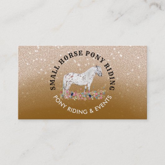 Beige Pony Pferde Pferderennfahrer braun Visitenkarte (Vorderseite)