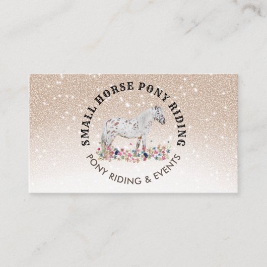 Beige Pony Pferderennfahrer Visitenkarte (Vorderseite)